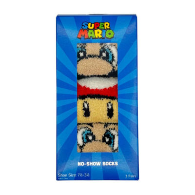 Little & Big Boys 3 Pair Super Mario Low Cut Socks