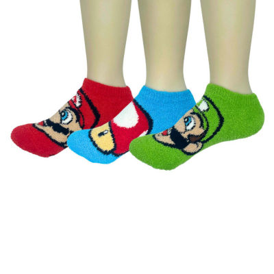 Little & Big Boys 3 Pair Super Mario Cozy Low Cut Socks