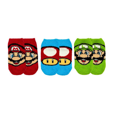 Little & Big Boys 3 Pair Super Mario Low Cut Socks