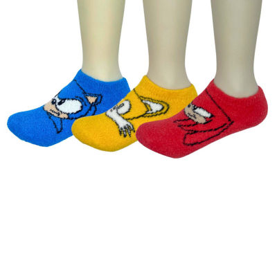 Little & Big Boys 3 Pair Sonic the Hedgehog Low Cut Socks