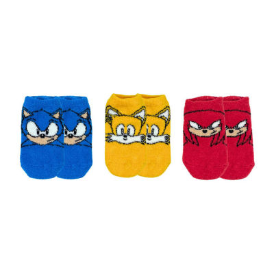 Little & Big Boys 3 Pair Sonic the Hedgehog Low Cut Socks