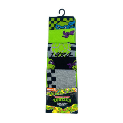 5 Pair Teenage Mutant Ninja Turtles Crew Socks Mens