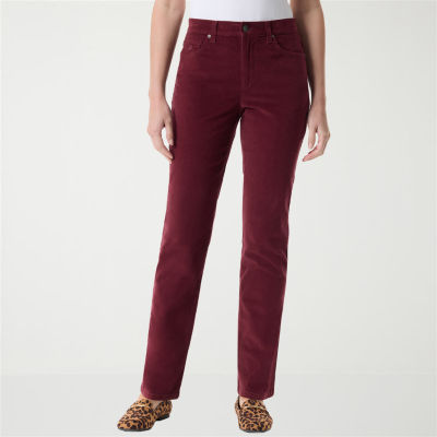 Gloria Vanderbilt Womens High Rise Straight Corduroy Pant