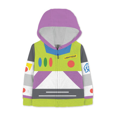Disney Collection Little & Big Kid Boys Long Sleeve Buzz Lightyear Fleece Zipper Hoodie