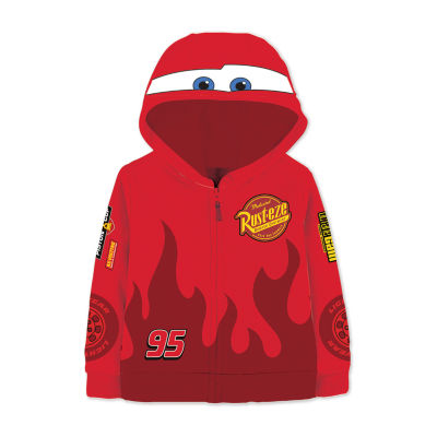 Disney Collection Little & Big Kid Boys Long Sleeve Embroidered Cars Fleece Zipper Hoodie