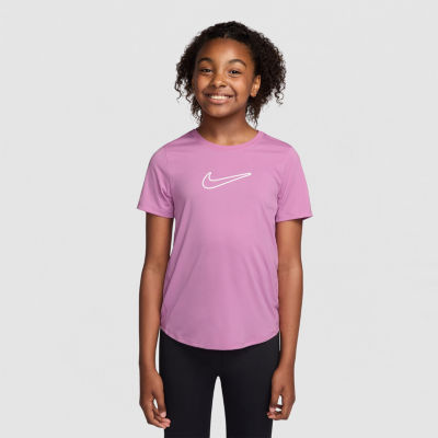 Crew Neck Jcpenney Dri Fit Shirts Nike Dri-Fit One Big Kid Girls