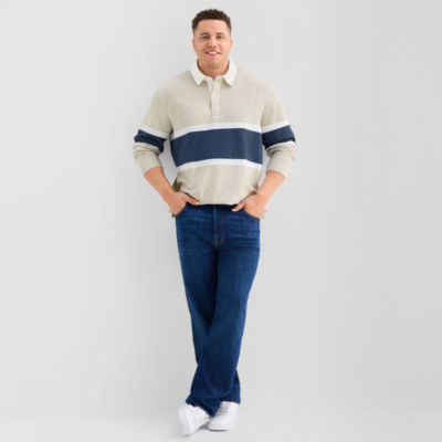 Arizona Mens Big and Tall Long Sleeve Rugby Polo JCPenney