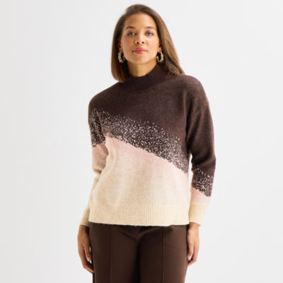 Liz Claiborne Womens Mock Neck Long Sleeve Pullover Sweater - JCPenney