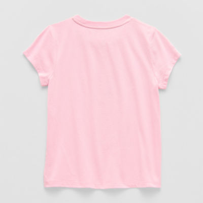 Thereabouts Little & Big Kid Girls Crew Neck Short Sleeve Classic Fit Graphic T-Shirt