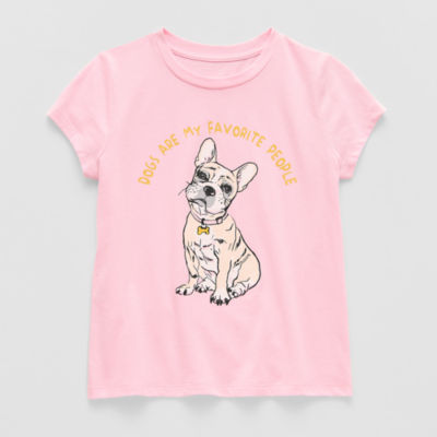 Thereabouts Little & Big Kid Girls Crew Neck Short Sleeve Classic Fit Graphic T-Shirt