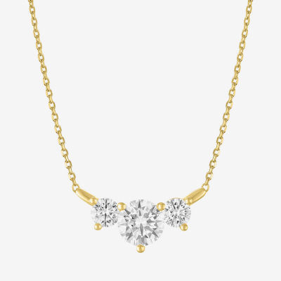 (G-H / Si2-I1) Womens 2 CT. T.W. Lab Grown White Diamond Sterling Silver 16 Inch Pendant Necklace