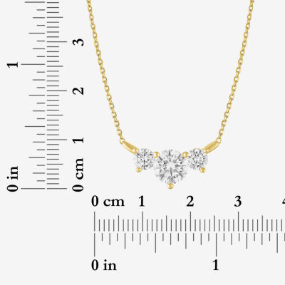(G-H / Si2-I1) Womens 2 CT. T.W. Lab Grown White Diamond Sterling Silver 16 Inch Pendant Necklace