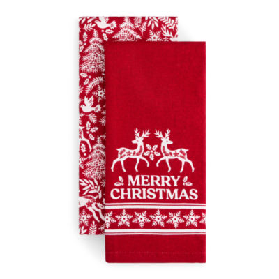 North Pole Trading Co. Scandi Deer 2-pc. Kitchen Towel Set