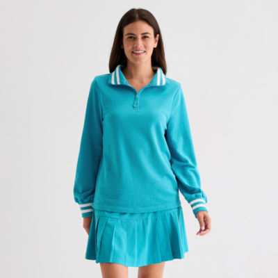St. John's Bay Womens Mock Neck Long Sleeve Sweatshirt