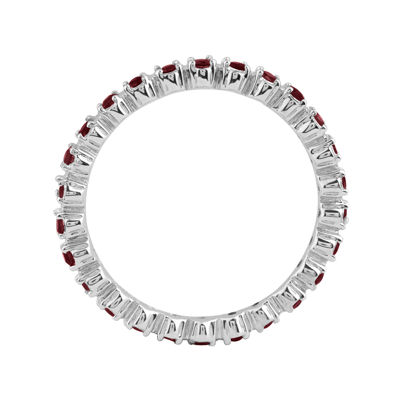 Personally Stackable Genuine Garnet Sterling Silver Eternity Ring