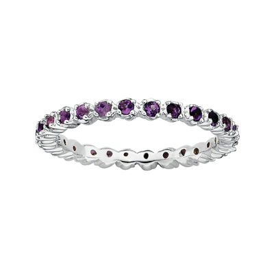Personally Stackable Genuine Amethyst Sterling Silver Eternity Ring JCPenney