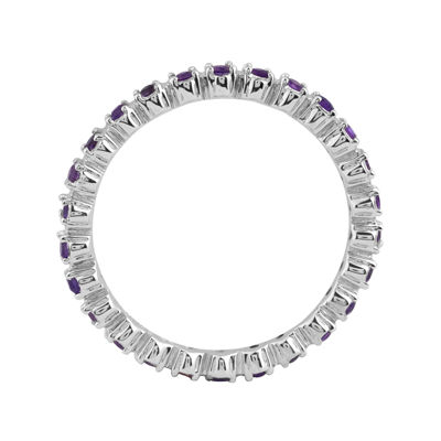 Personally Stackable Genuine Amethyst Sterling Silver Eternity Ring