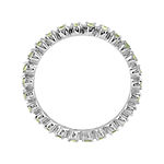 Personally Stackable Genuine Peridot Sterling Silver Eternity Ring