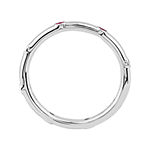 Personally Stackable Lab-Created Ruby Sterling Silver Station Ring