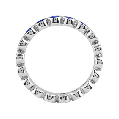 Personally Stackable Lab-Created Blue Sapphire Sterling Silver Eternity Ring