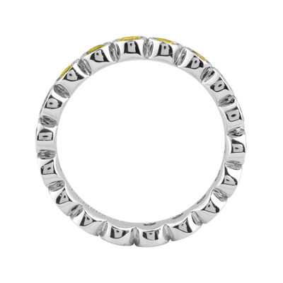 Personally Stackable Genuine Citrine Sterling Silver Eternity Ring