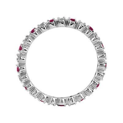 Personally Stackable Genuine Garnet & Diamond-Accent Eternity Ring