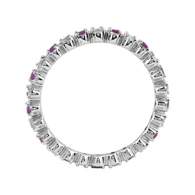 Personally Stackable Genuine Amethyst and Diamond-Accent Eternity Ring