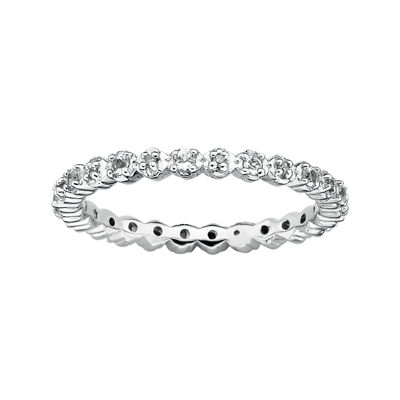 Personally Stackable Genuine White Topaz & Diamond-Accent Eternity Ring