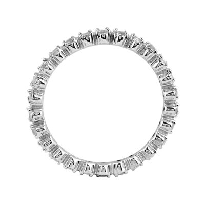 Personally Stackable Genuine White Topaz & Diamond-Accent Eternity Ring