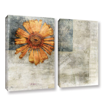 Brushstone Dried Flower Abstract 2-pc. Gallery Wrapped Canvas Wall Art