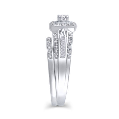 Womens 1/ CT. T.W. Mined White Diamond 10K Gold Bridal Set