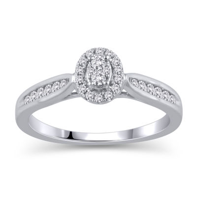 Womens 1/4 CT. T.W. Natural White Diamond 10K Gold Engagement Ring