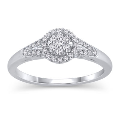 Womens CT. T.W. Natural White Diamond 10K Gold Engagement Ring