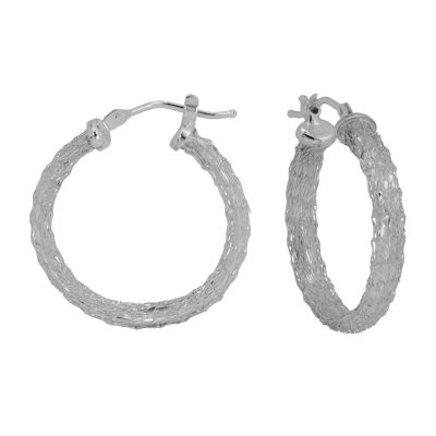 14K White Gold 23mm Hoop Earrings