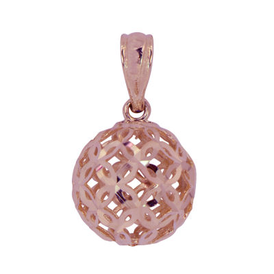 Floral Womens 14K Rose Gold Round Pendant JCPenney