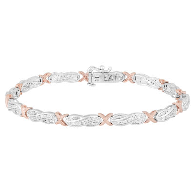 1/2 CT. T.W. Genuine White Diamond 14K Rose Gold Over Silver & Sterling Silver Tennis Bracelet