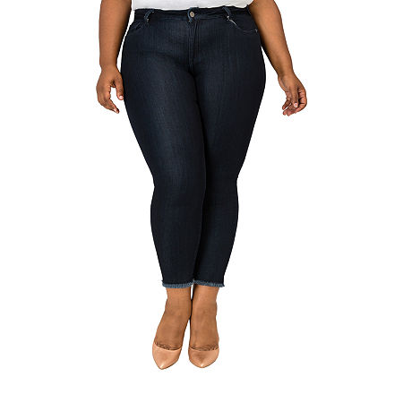  Poetic Justice - Plus Stretch Fabric Womens Mid Rise 529 Mid Belly Curvy Fit Slim Fit Cropped Jean
