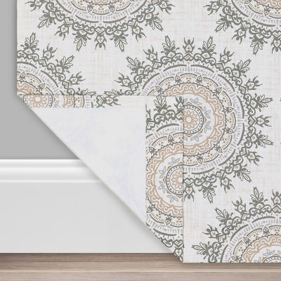 Eclipse Summit Medallion Rod Pocket Back Tab Energy Saving Blackout Single Curtain Panel