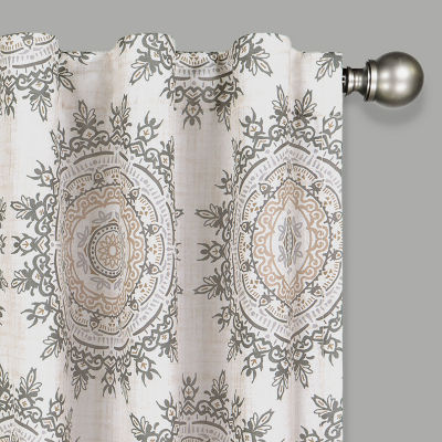 Eclipse Summit Medallion Rod Pocket Back Tab Energy Saving Blackout Single Curtain Panel