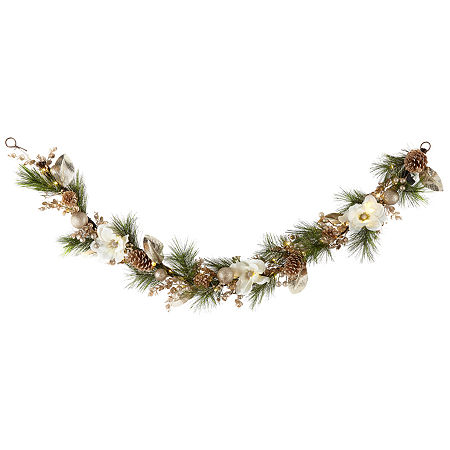 North Pole Trading Co. Magnolia And Shine Led Indoor Christmas Garland, One Size, Green