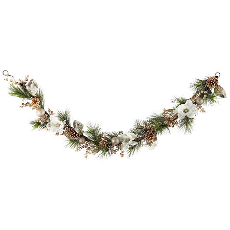 North Pole Trading Co. Magnolia And Shine Led Indoor Christmas Garland, One Size, Green