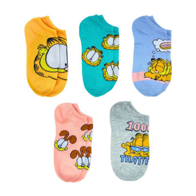 5 Pair Garfield Low Cut Socks Womens