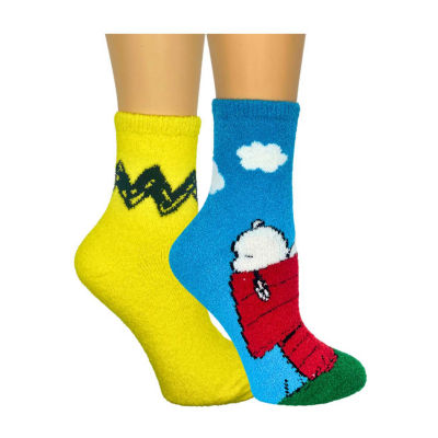 Cozy 2 Pair Peanuts Crew Socks Womens