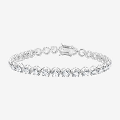 (G / Si1-Si2) 12 Ct.T.W. Lab Grown White Diamond 14K Gold Round 7.25 Inch Tennis Bracelet