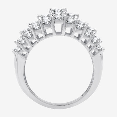 G / Si1-Si2) Womens 3 CT. T.W. Lab Grown White Diamond 10K Gold Cocktail Ring