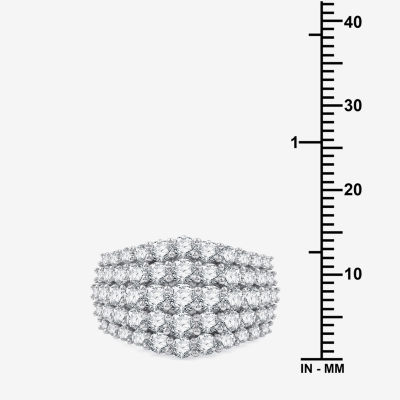 (G / Si1-Si2) Womens 3 CT. T.W. Lab Grown White Diamond 10K White Gold Cocktail Ring