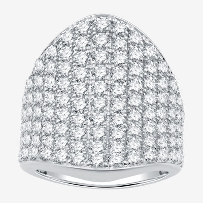 (G / Si1-Si2) Womens 4 CT. T.W. Lab Grown White Diamond 14K White Gold Cocktail Ring