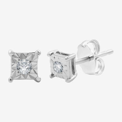 CT. T.W. Lab Grown White Diamond Sterling Silver Square 2-pc. Jewelry Set