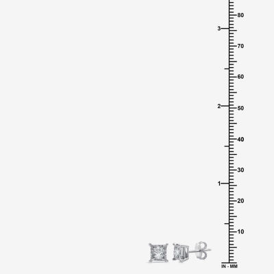 (G / Si1-Si2) 1/2 CT. T.W. Lab Grown White Diamond Sterling Silver 4.7mm Stud Earrings