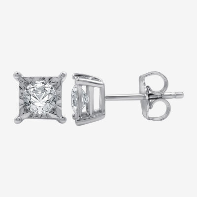 (G / Si1-Si2) 1/3 CT. T.W. Lab Grown White Diamond Sterling Silver 4.7mm Stud Earrings